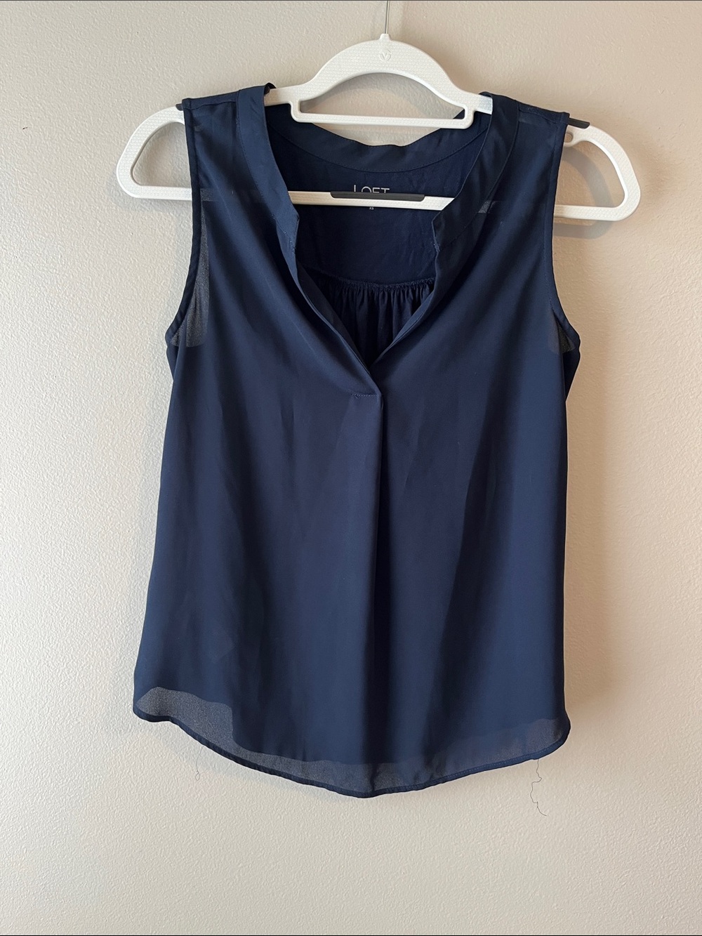 LOFT Navy Sleeveless V-Neck Camisole